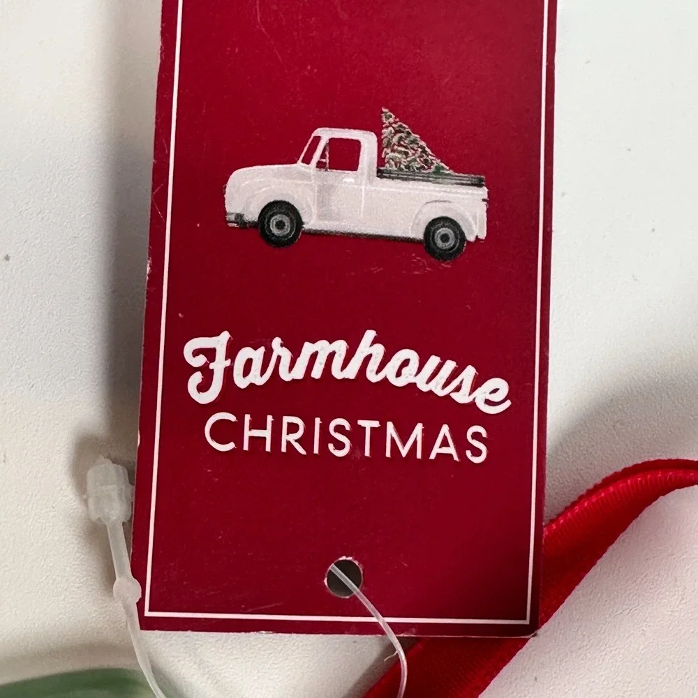 Farmhouse Christmas Green Porcelain Ornament  Truck Christmas Trees Delivery NEW
